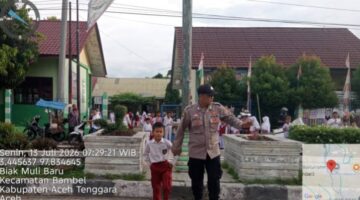 Polres Aceh Tenggara Pastikan Hari Pertama Masuk Sekolah Berjalan Aman dan Lancar