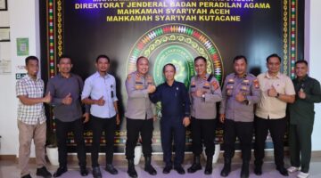 Merajut Harmoni Hukum dan Keislaman, Kapolres Aceh Tenggara Bersama PJU Jalin Silaturahmi ke Mahkamah Syar’iyah Aceh Tenggara